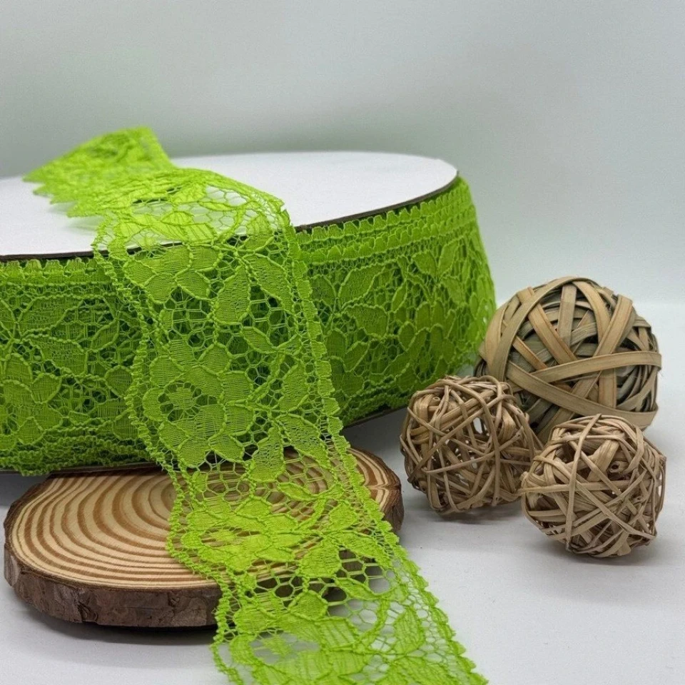 Кружево полиэстер цветное «Цветок соблазна» 6 см (1 м.), 4 салатовий