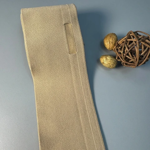 Трикотажный пояс однотонный (8,5 см*90 см), світлий бежевий