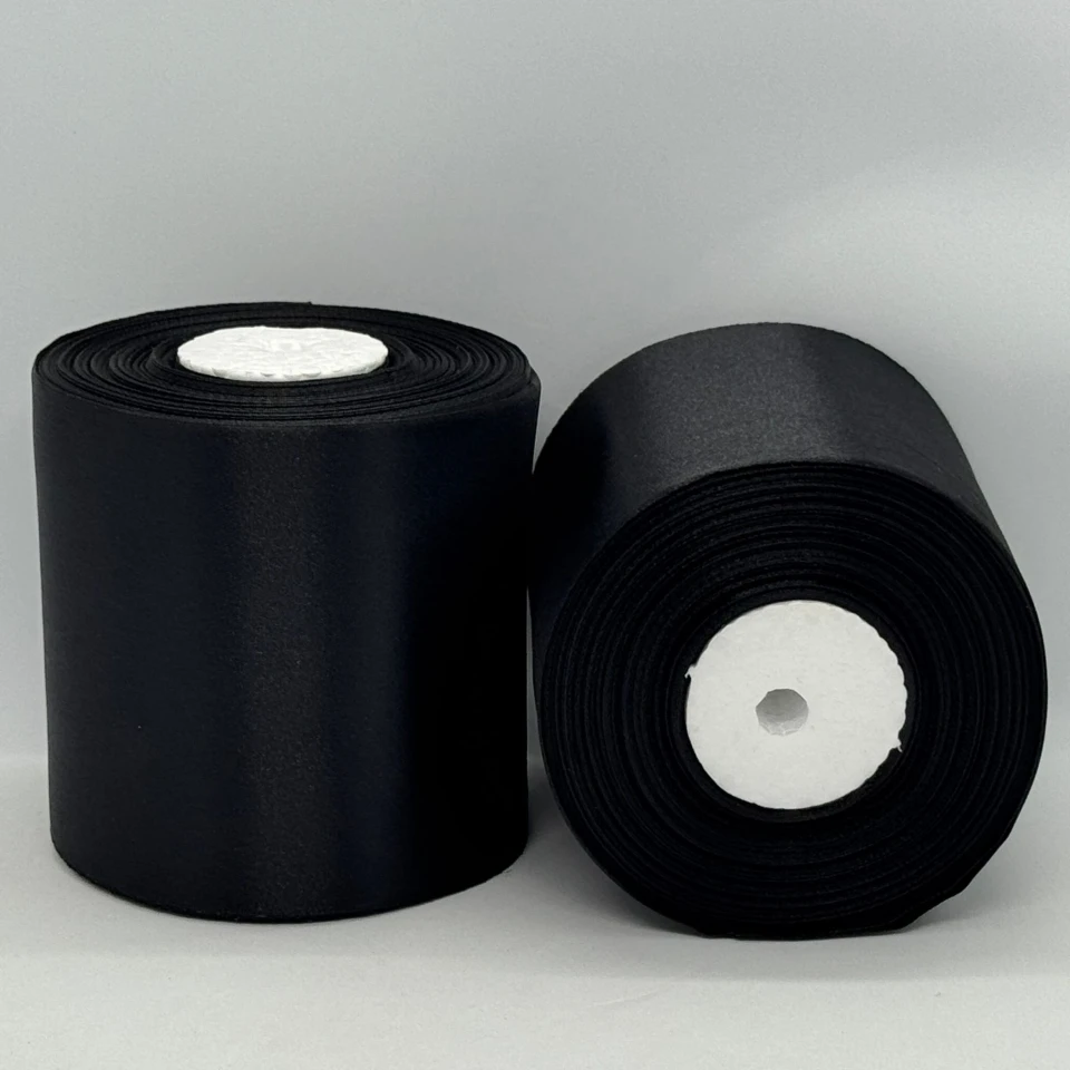 Атласная лента 10 см (33 м.), 39 чорний