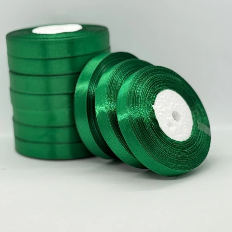 Атласная лента 1.2 см (33 м.), 127 зелений гай