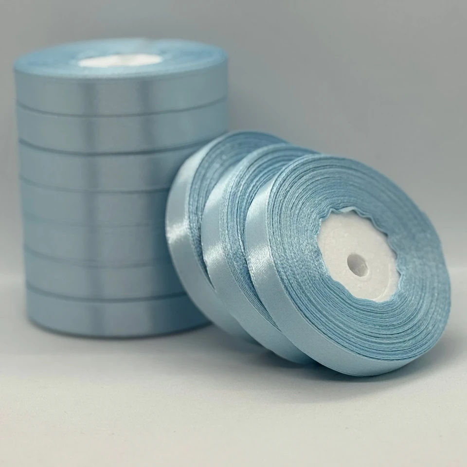 Атласная лента 1.2 см (33 м.), 145 світлий небесний