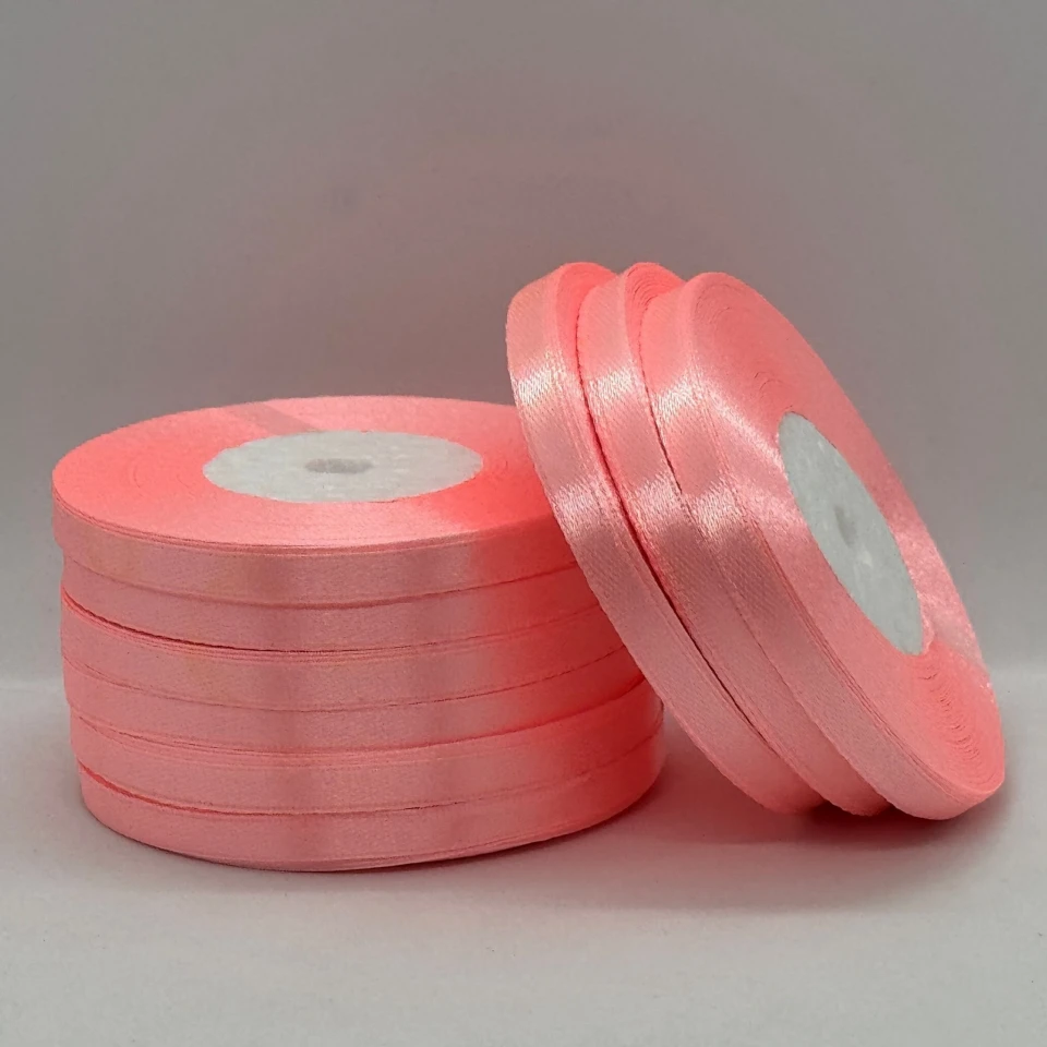 Атласная лента 0.6 см (33 м.), 89 світлий персик