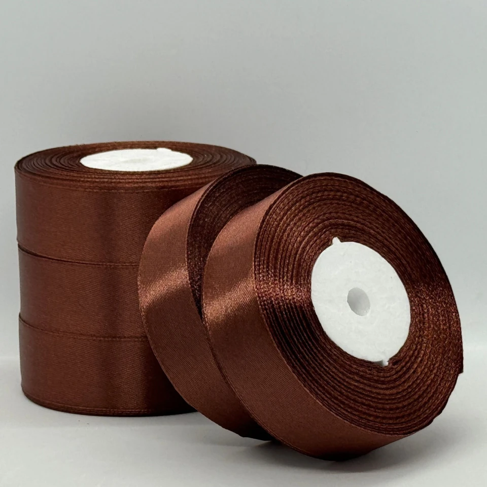 Атласная лента 2,5 см (33 м.), 70 шоколад
