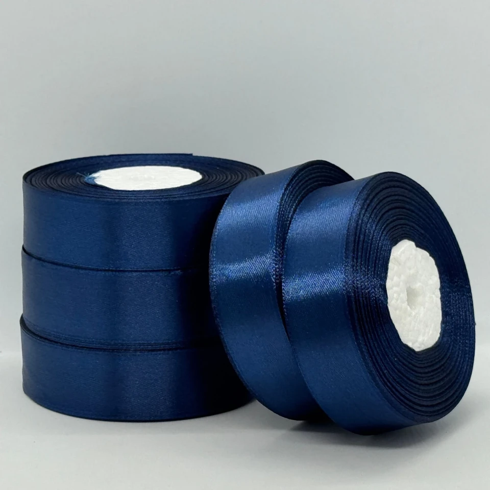 Атласная лента 2,5 см (33 м.), 38 темний синій