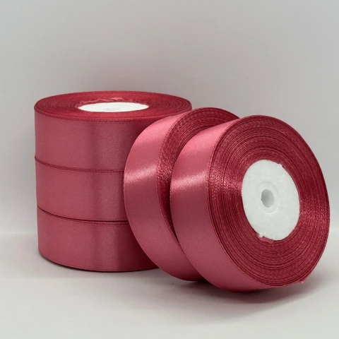 Атласная лента 2,5 см (33 м.), 170 темно-корраловий