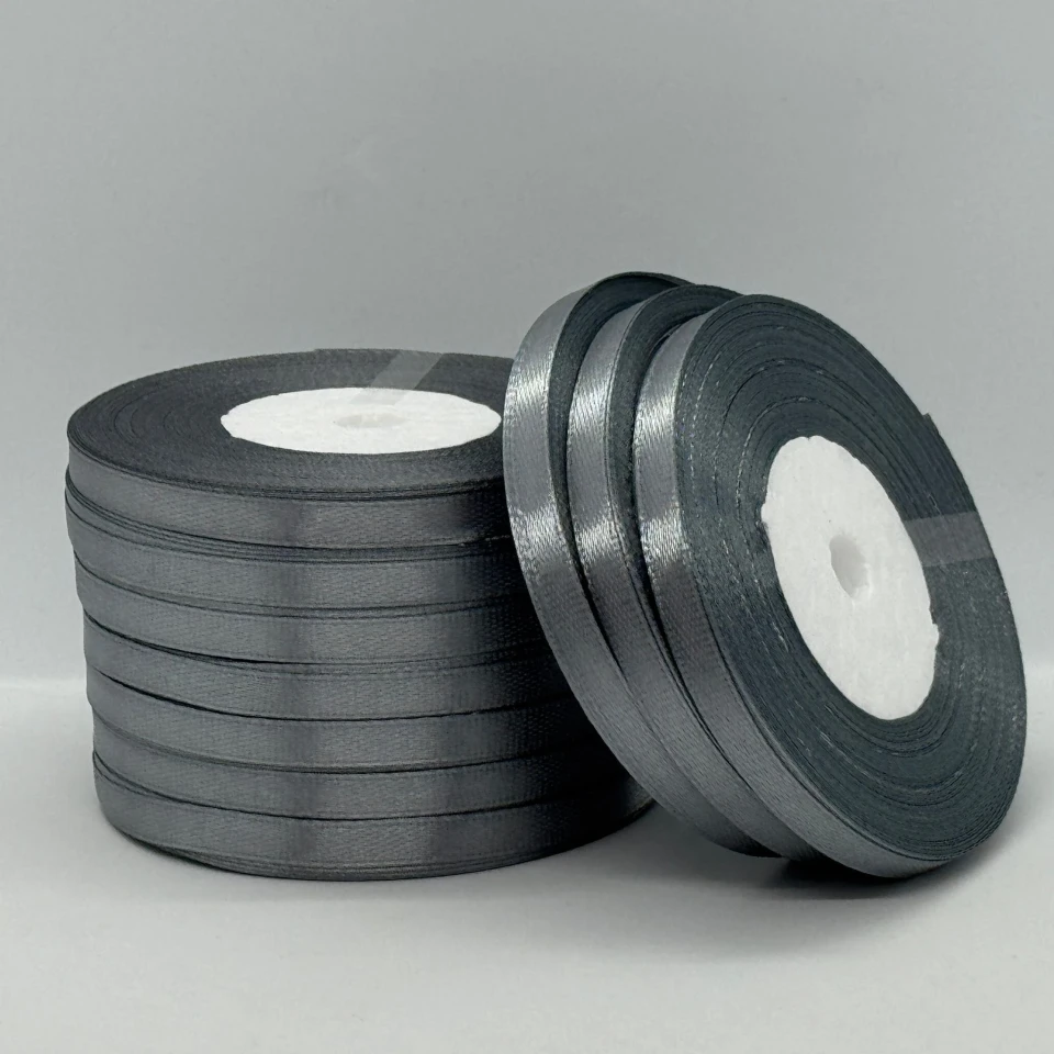 Атласная лента 0.6 см (33 м.), 180 темний сірий