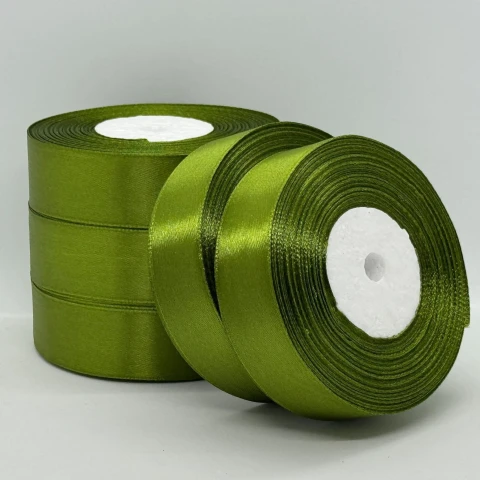 Атласная лента 2,5 см (33 м.), 108 оливковий