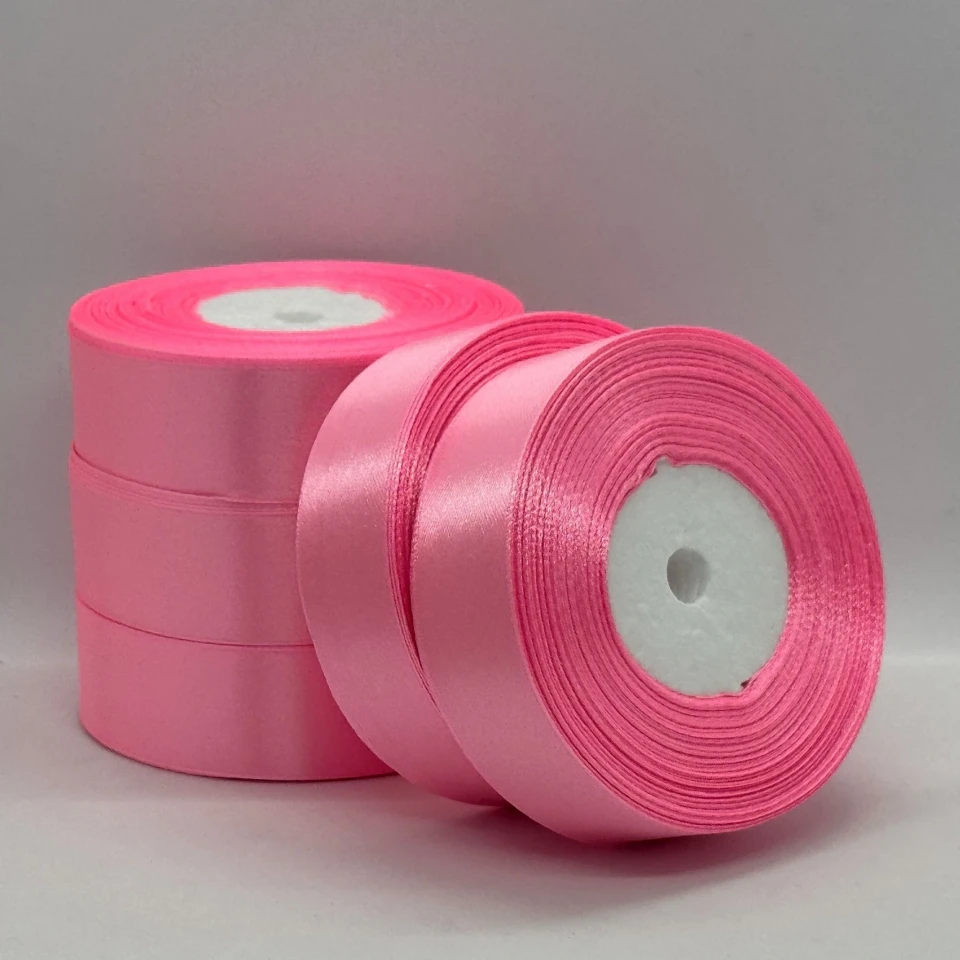 Атласная лента 2,5 см (33 м.), 147 китайський рожевий