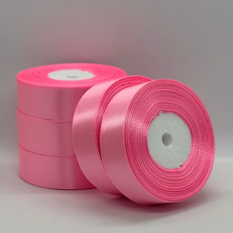 Атласная лента 2,5 см (33 м.), 147 китайський рожевий