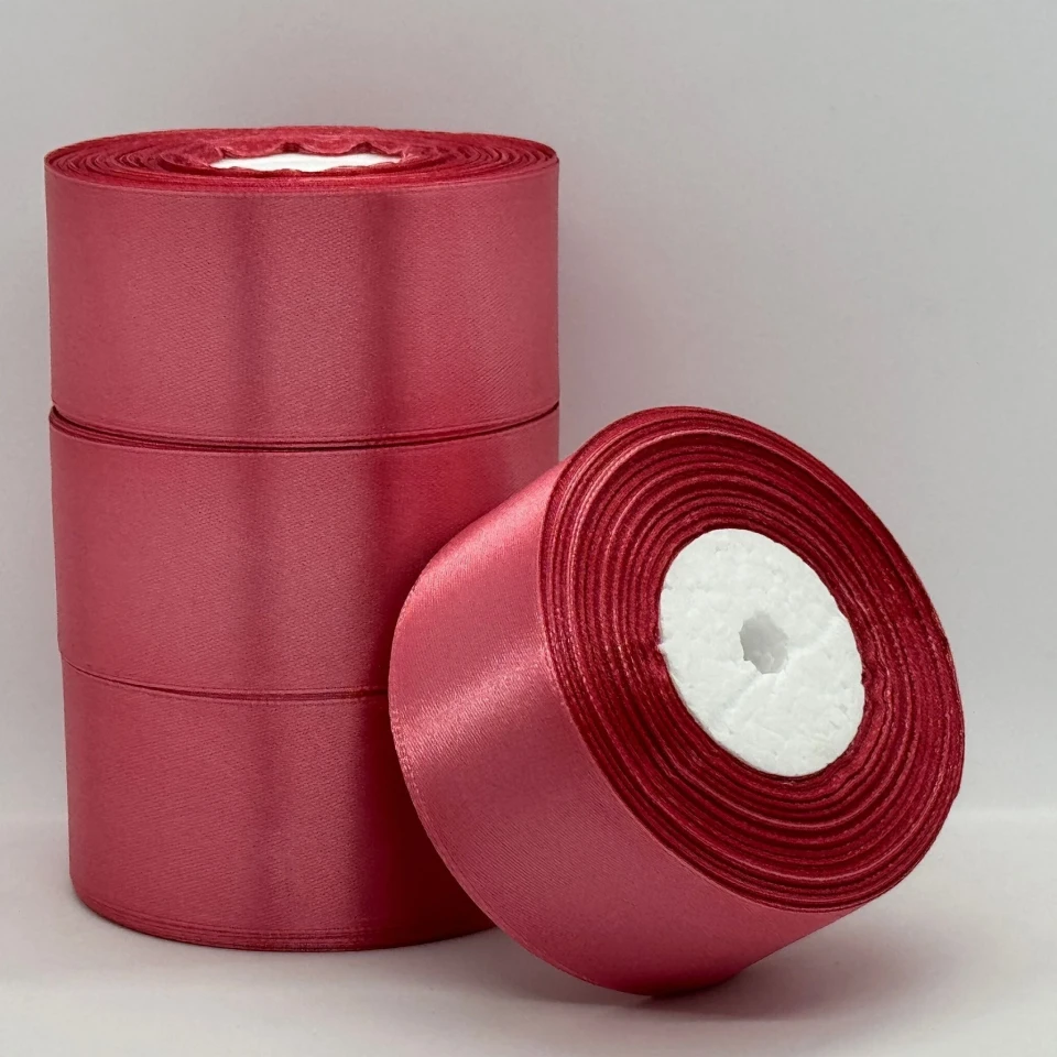 Атласна стрічка 4 см (33 м.), 170 темно-корраловий