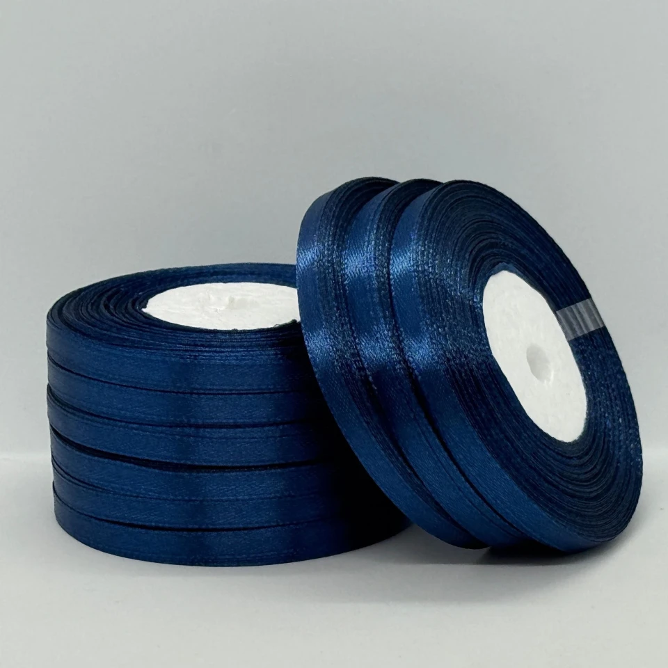 Атласная лента 0.6 см (33 м.), 38 темний синій