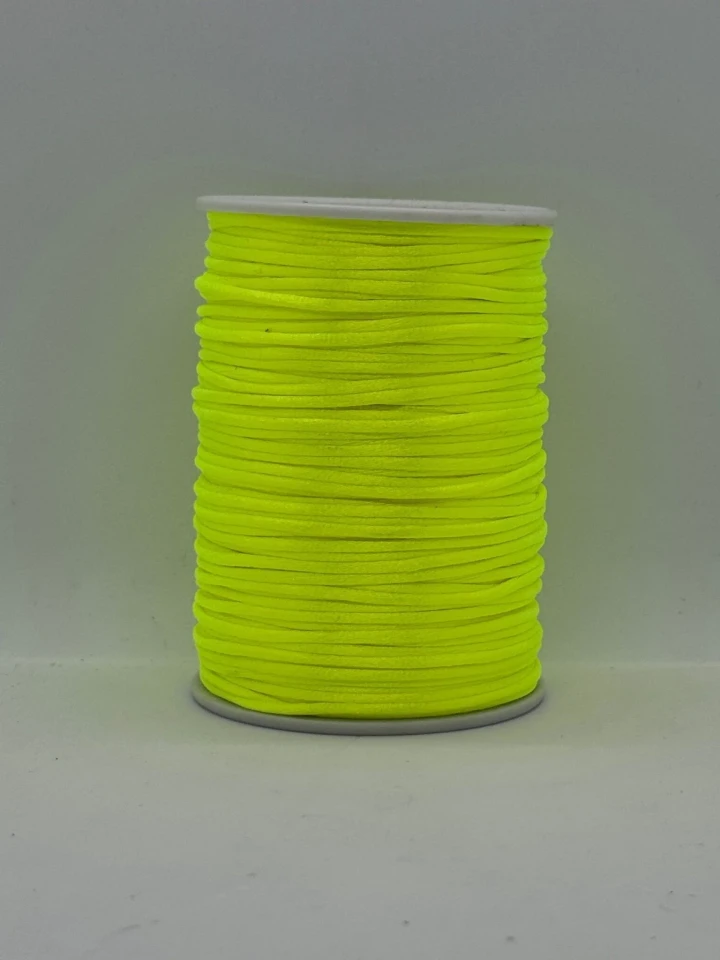 Шнур атласный корсетный 2.3 мм (100 ярдов/91,44 м.), 53 зелений неон