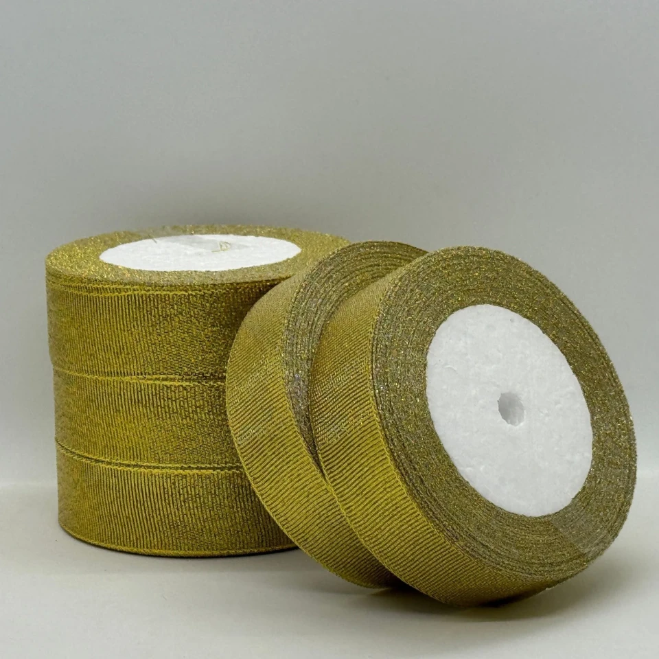 Тасьма парчева 2,5 см (25 ярдів/22,75 м.), золото