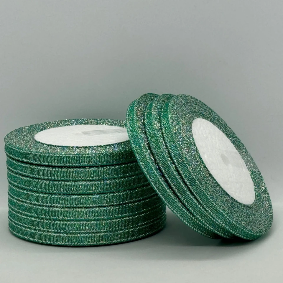 Лента парчовая 0,6 см (25 ярдов/22,75 м.), 54 морхвиля + срібло