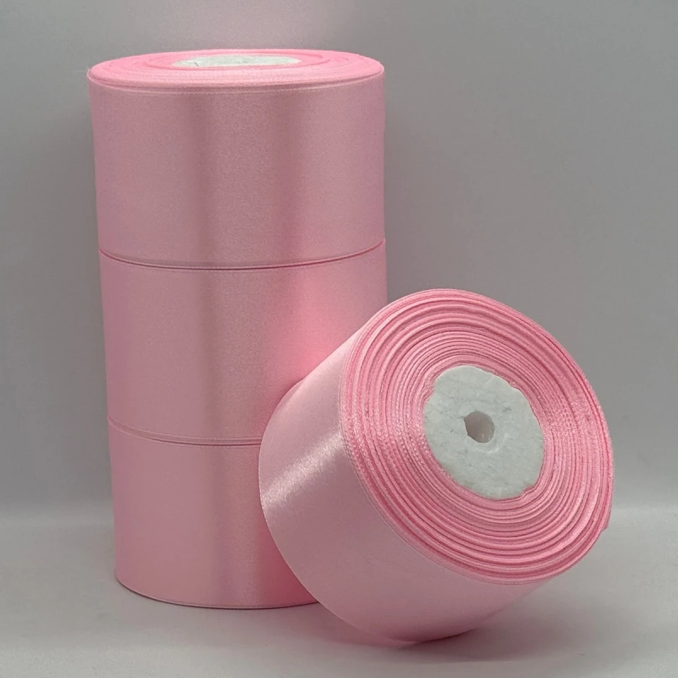 Атласная лента 5 см (33 м.), 04 ніжно-рожевий