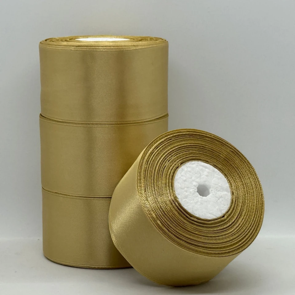 Атласная лента 5 см (33 м.), 186 золото