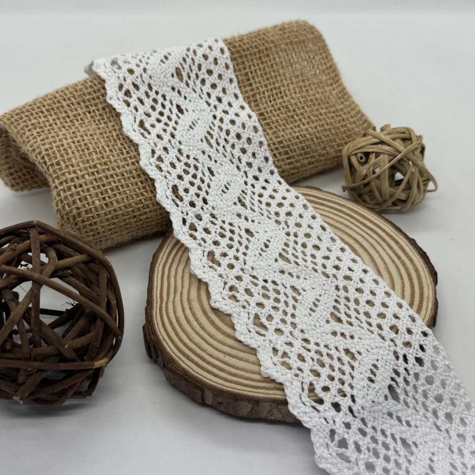 Кружевное макраме "Серебряная вуаль" 7 см.(1 м.), білий
