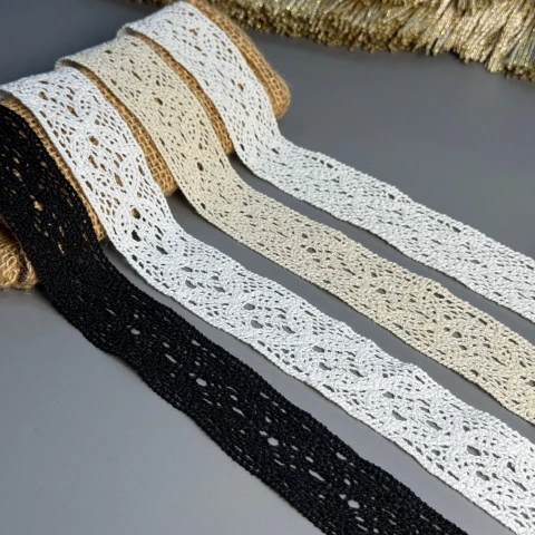 Мереживо макраме "Білий оберіг"  3 см  (1 м.), білий