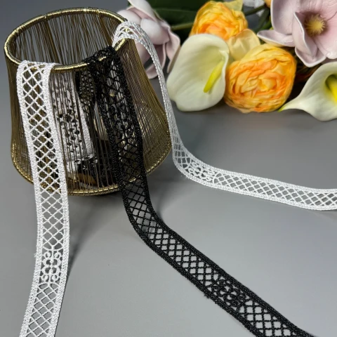 Кружево полиэстер ВВ"Элегантная классика" 2,5 см.(1 м.), білий
