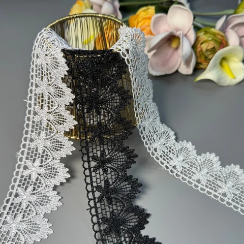 Кружево полиэстер ВВ"Кружевная гармония" 5,5 см.(1 м.), білий