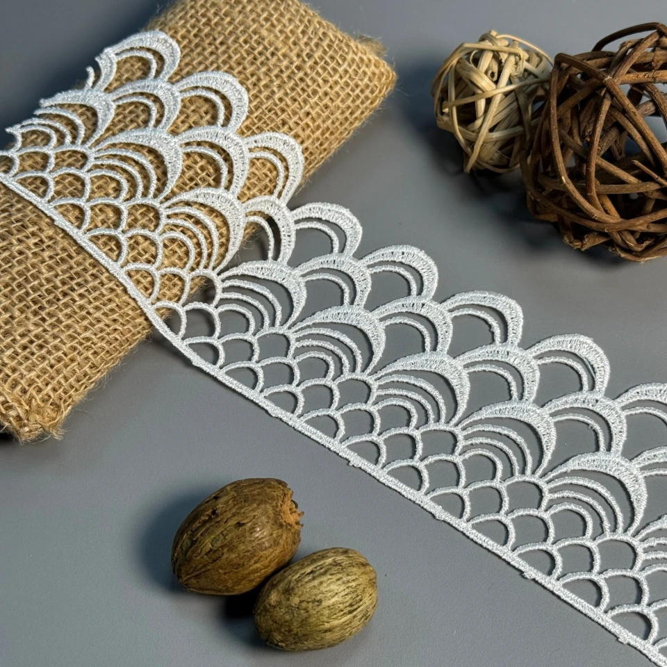 Кружево полиэстер "Шелковый поцелуй" 7 см. (1 м.), молочний