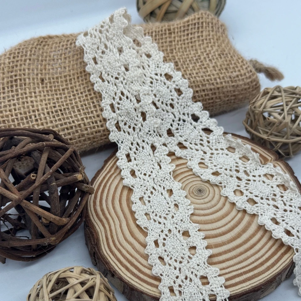 Мереживо макраме "Кремова роса" 3 см.(1 м.), бежевий