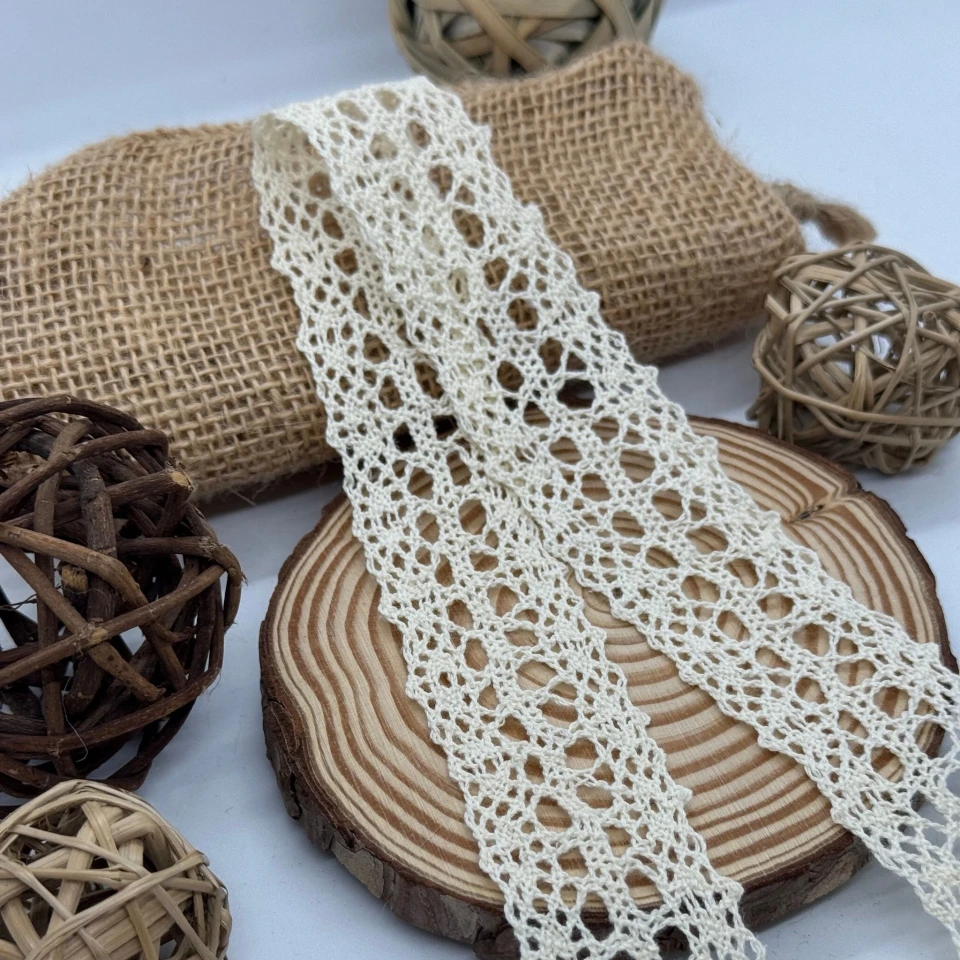 Кружево макраме "Лавандовый шепот" 3 см. (1 м.), молочний