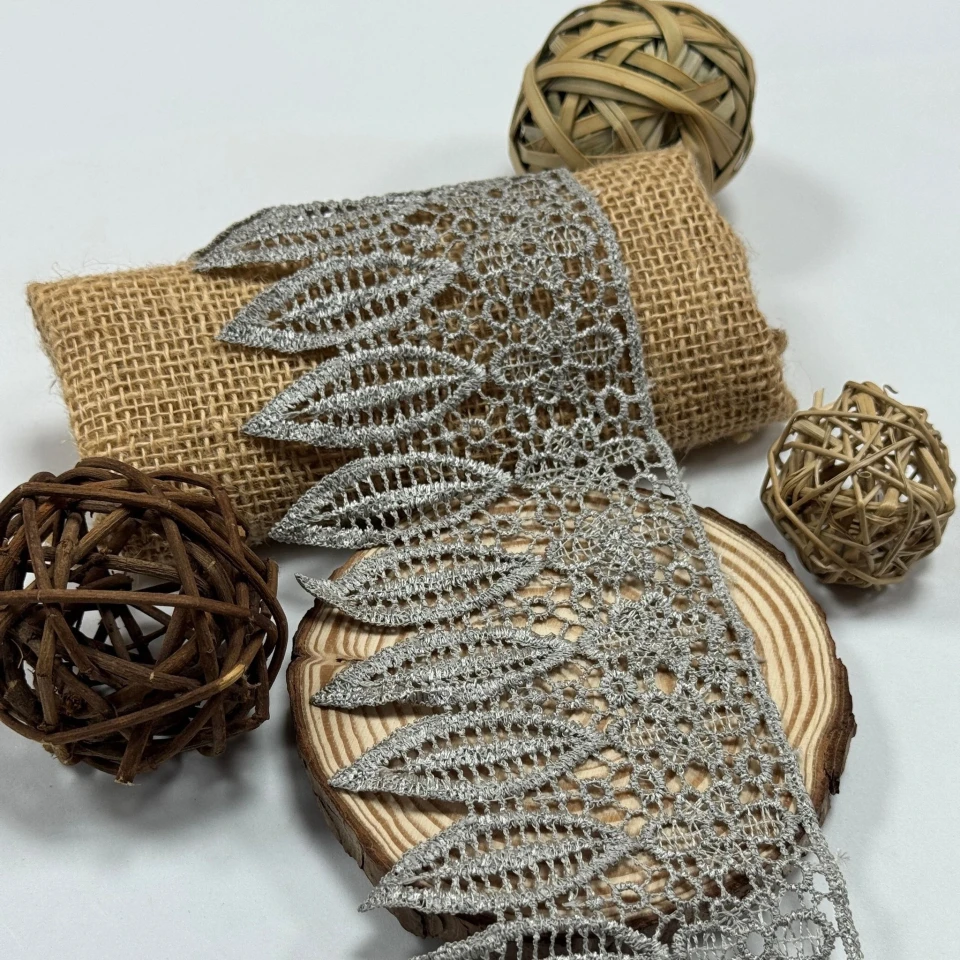 Кружево полиэстер "Тишина кружева"8,5см.(1 м.), сірий