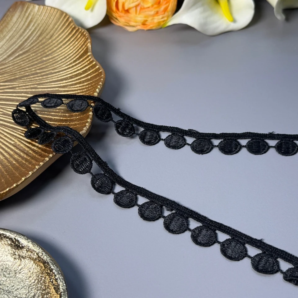 Кружево полиэстер ВВ"Белый аромат"2 см.(1 м.), чорний