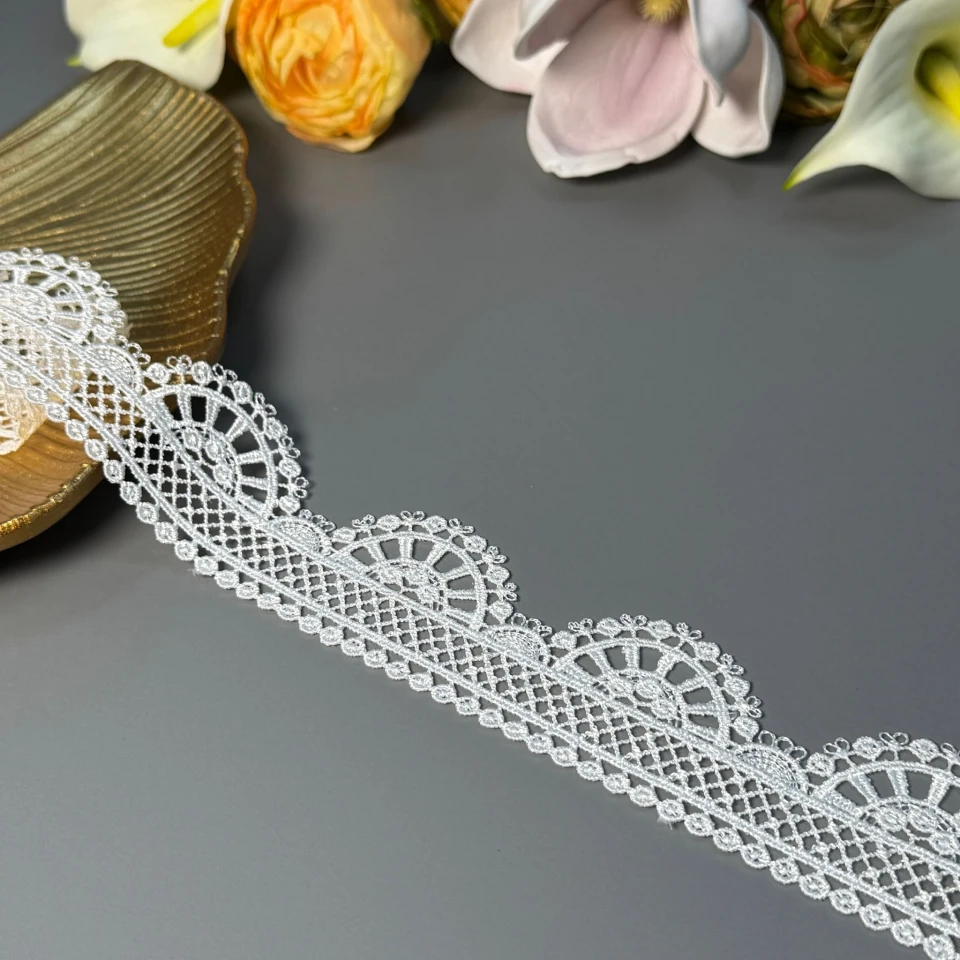 Кружево полиэстер ВВ"Стильный акцент" 4,5 см.(1 м.), теплий білий