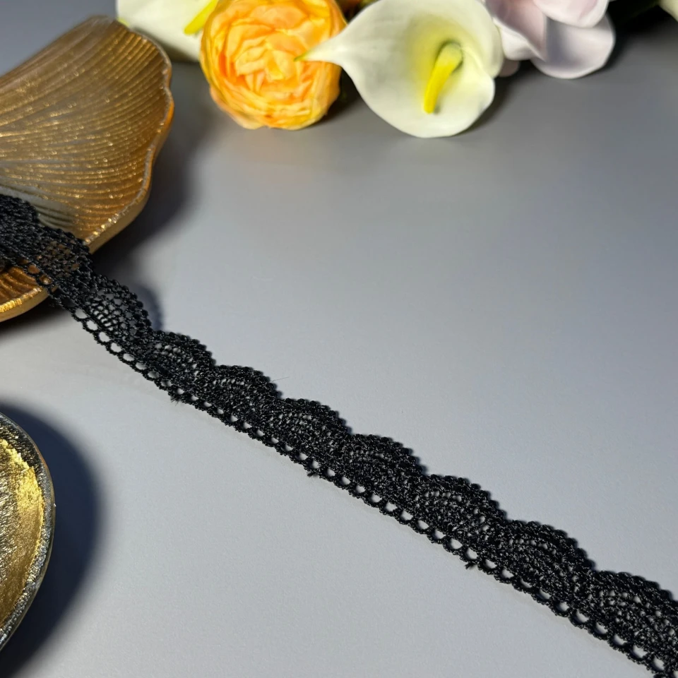 Кружево полиэстер 2 см ВВ "Танец легкости" (1 м.), чорний