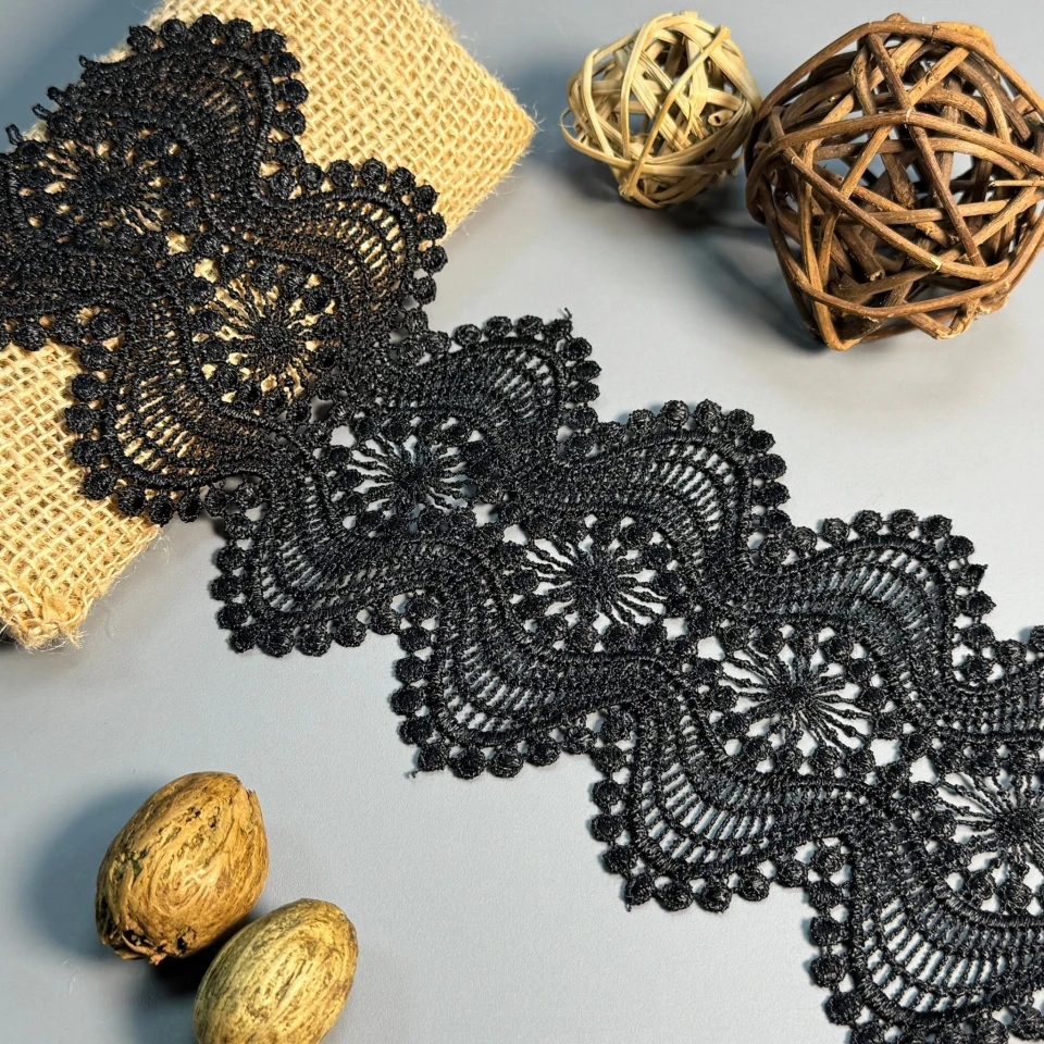 Кружево полиэстер 182 10 см.(1 м.), чорний