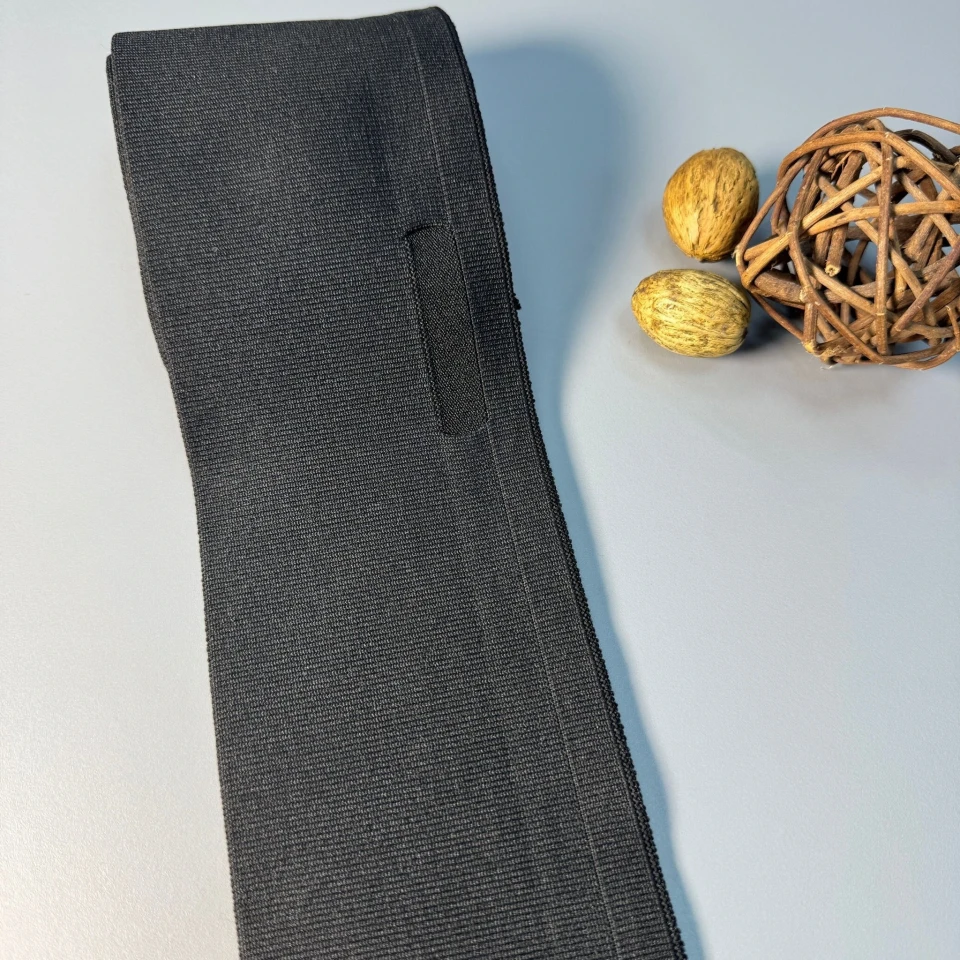 Трикотажный пояс однотонный (8,5 см*90 см), чорний