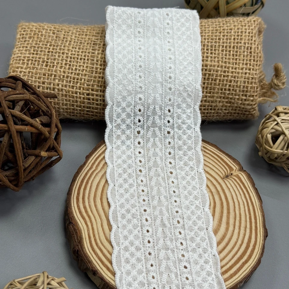 Кружево отделочное "Лепестки рассвета" 6 см (1 м.), білий