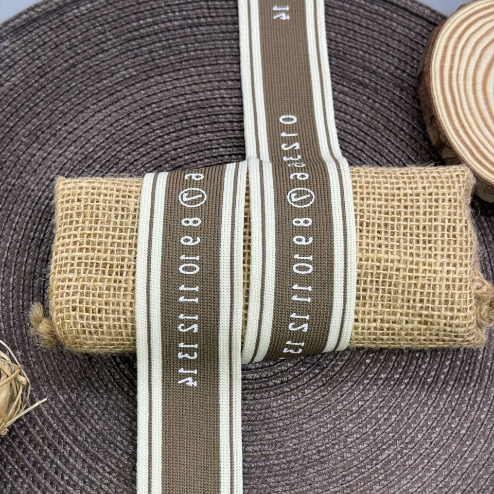 Лампас трикотажный Цифры 0-14 4 см (1 м), C:2 темно бежевий