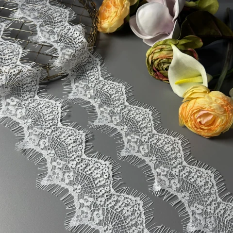 Французское кружево «Парижская нежность» 6.5 см. (купон 3 м.), теплий білий