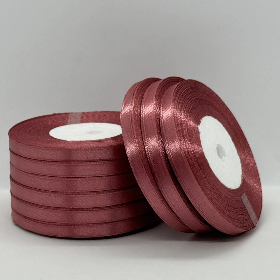Атласная лента 0.6 см (33 м.), 102 винно-червоний