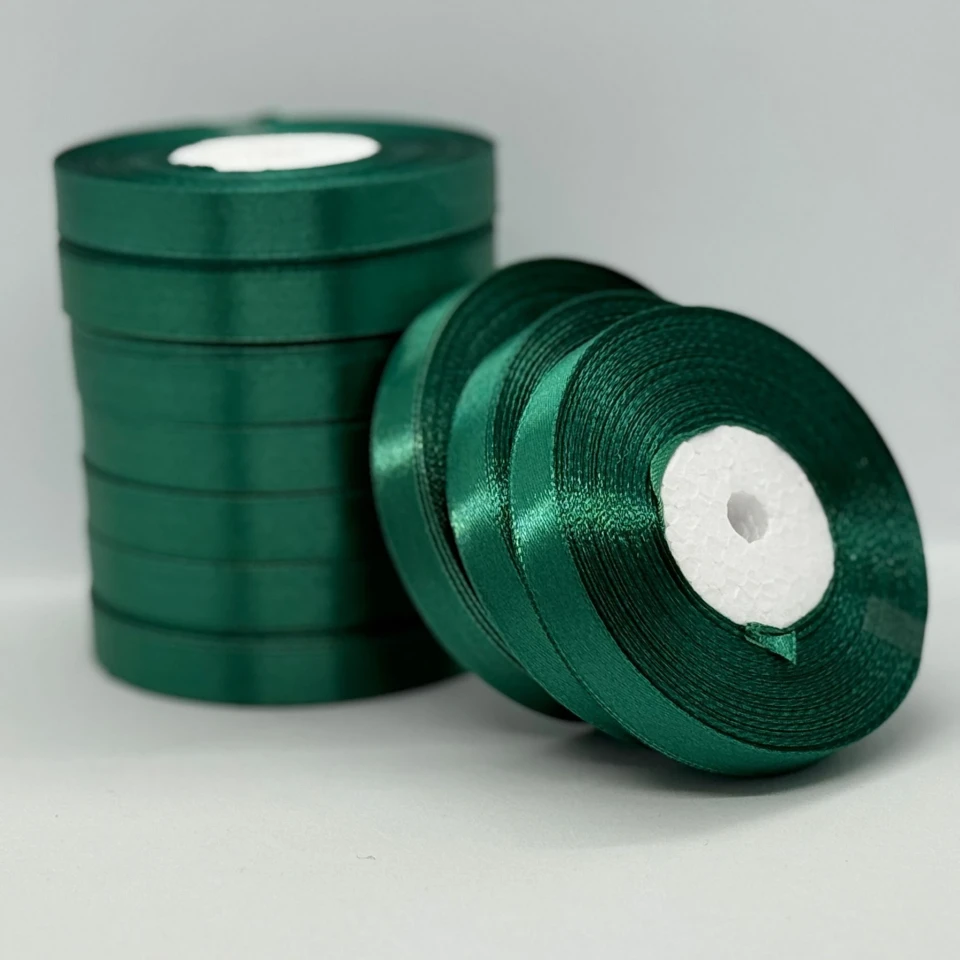 Атласная лента 1.2 см (33 м.), 56 ізумруд