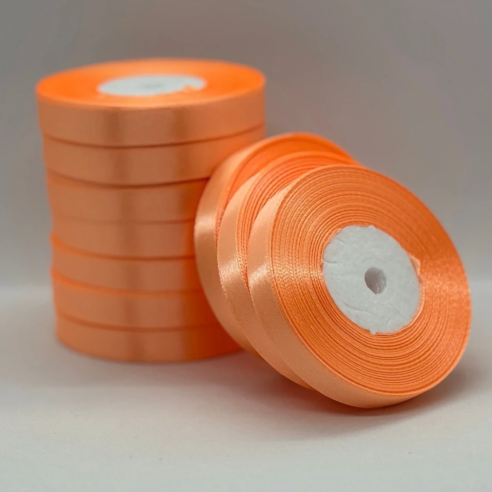 Атласная лента 1.2 см (33 м.), 88 персиковий