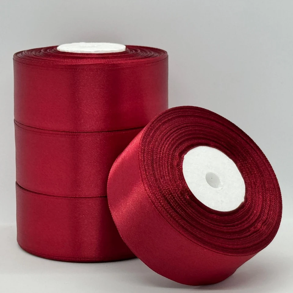Атласна стрічка 4 см (33 м.), 48 карміновий