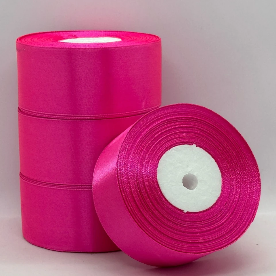 Атласна стрічка 4 см (33 м.), 190 рожевий