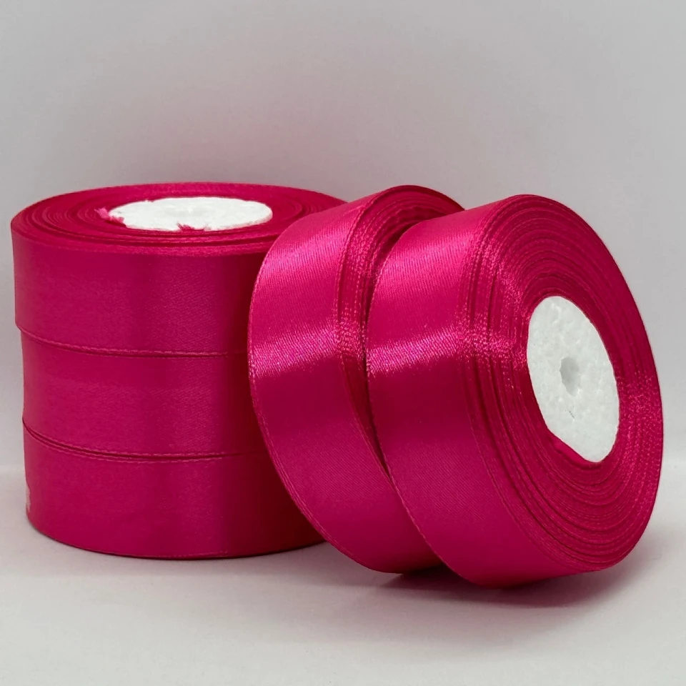 Атласная лента 2,5 см (33 м.), 28 малиновий