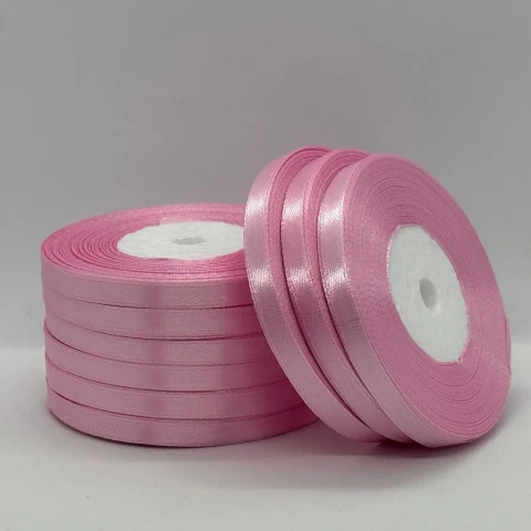 Атласная лента 0.6 см (33 м.), 93 світло рожевий