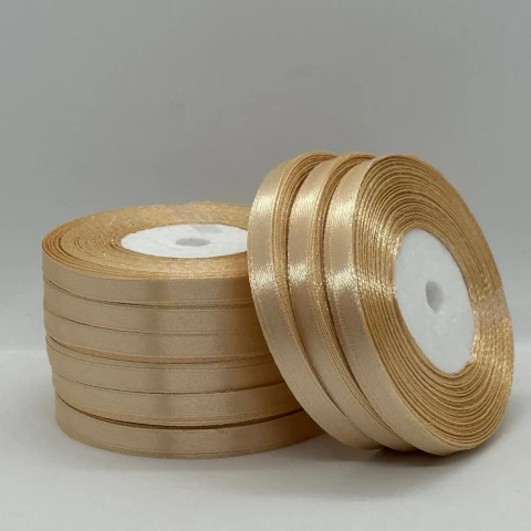 Атласная лента 0.6 см (33 м.), 155 бежевий