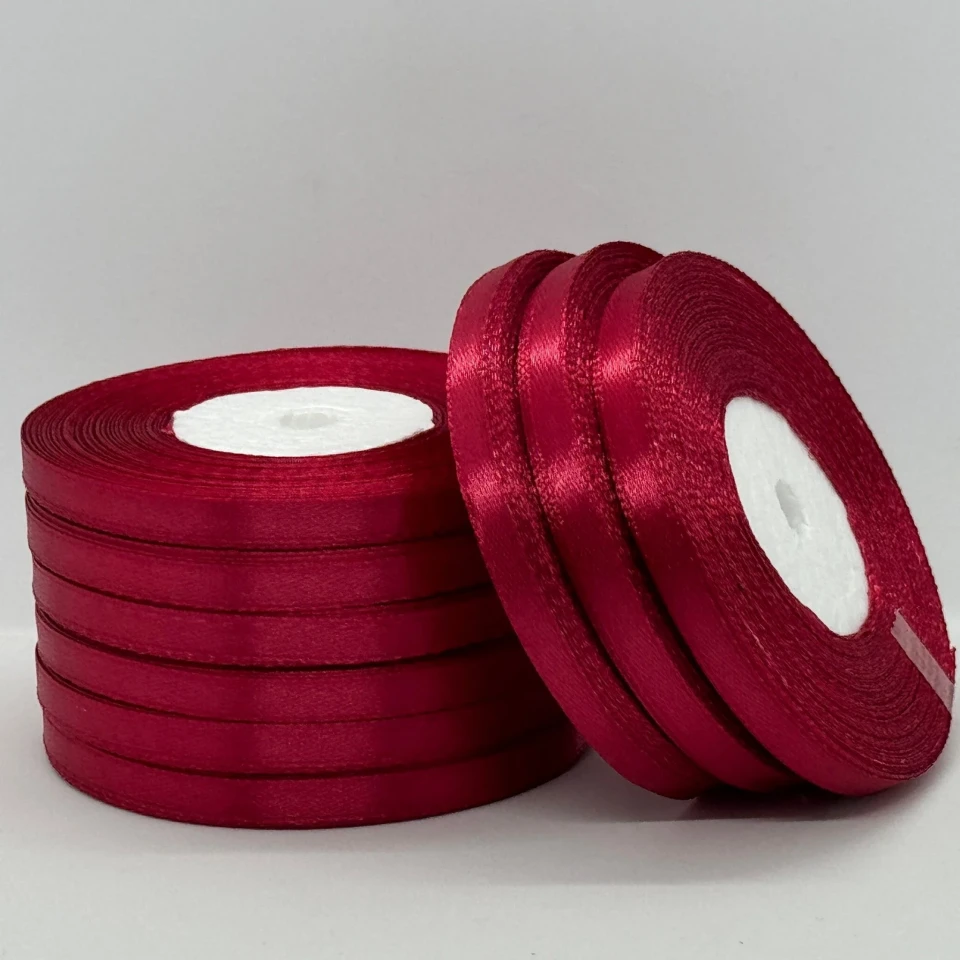 Атласная лента 0.6 см (33 м.), 166 стигла вишня