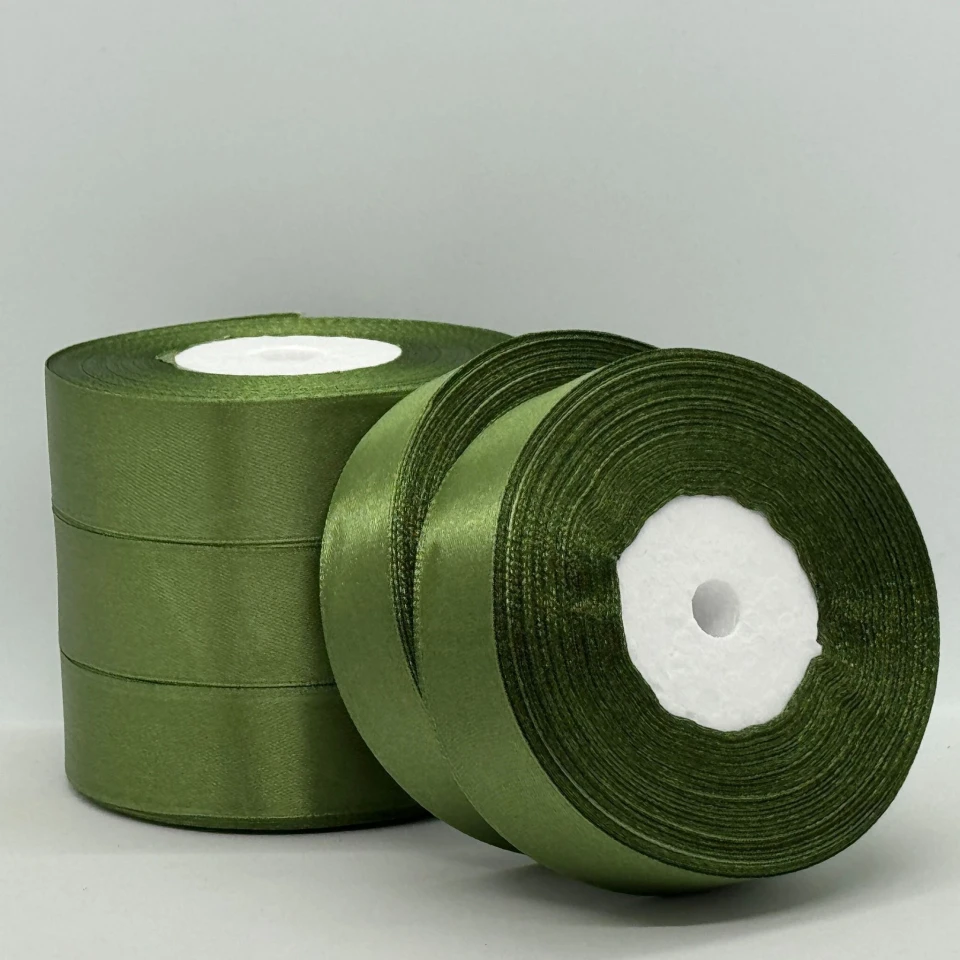 Атласная лента 2,5 см (33 м.), 112 горчичний