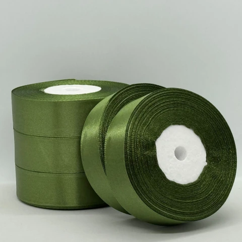 Атласная лента 2,5 см (33 м.), 112 горчичний