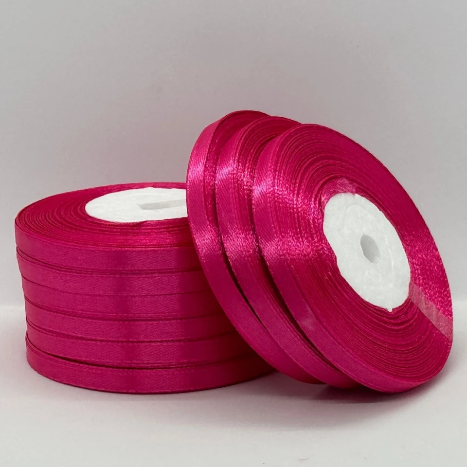 Атласная лента 0.6 см (33 м.), 28 малиновий