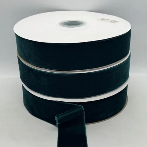 Бархатная лента 3.8 см (25 ярдов/22,75 м.), 34 зелений