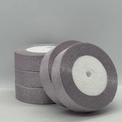 Тасьма парчева 2,5 см (25 ярдів/22,75 м.), 119 фіалковий + срібло